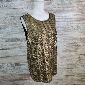 INC INTERNATIONAL CONCEPTS Gold Sequin Blouse